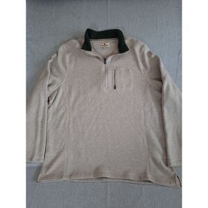 Woolrich Men's 2XL Fleece 1/4 Zip-Up Collared Sweater Pocket‎ Cream Polyester